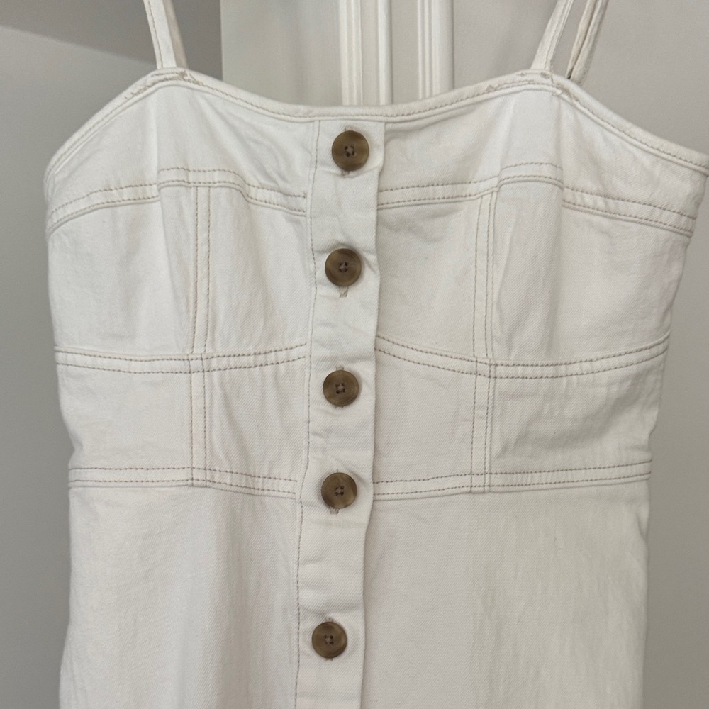 Universal Thread Off-White Denim Button-Front Mid… - image 2